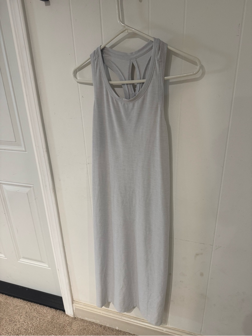 Sleeveless Light Gray Tank Maxi Dress